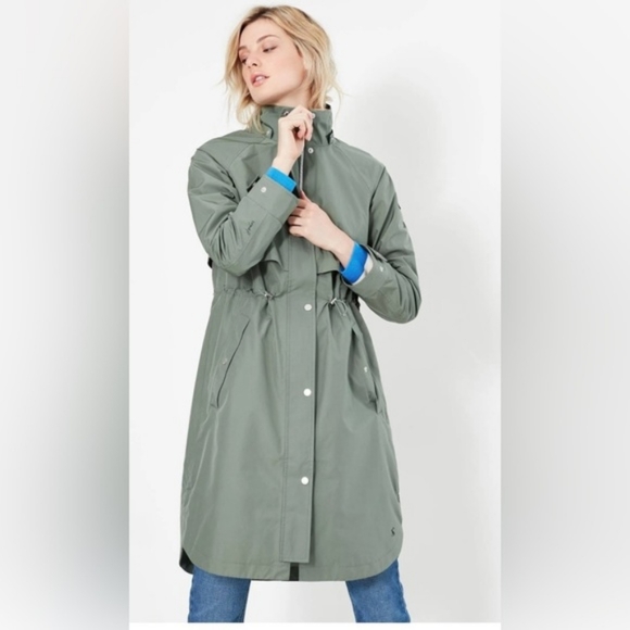 Joules Women's Waterproof Raincoat in Sage Green Size 16 - Picture 5 of 12